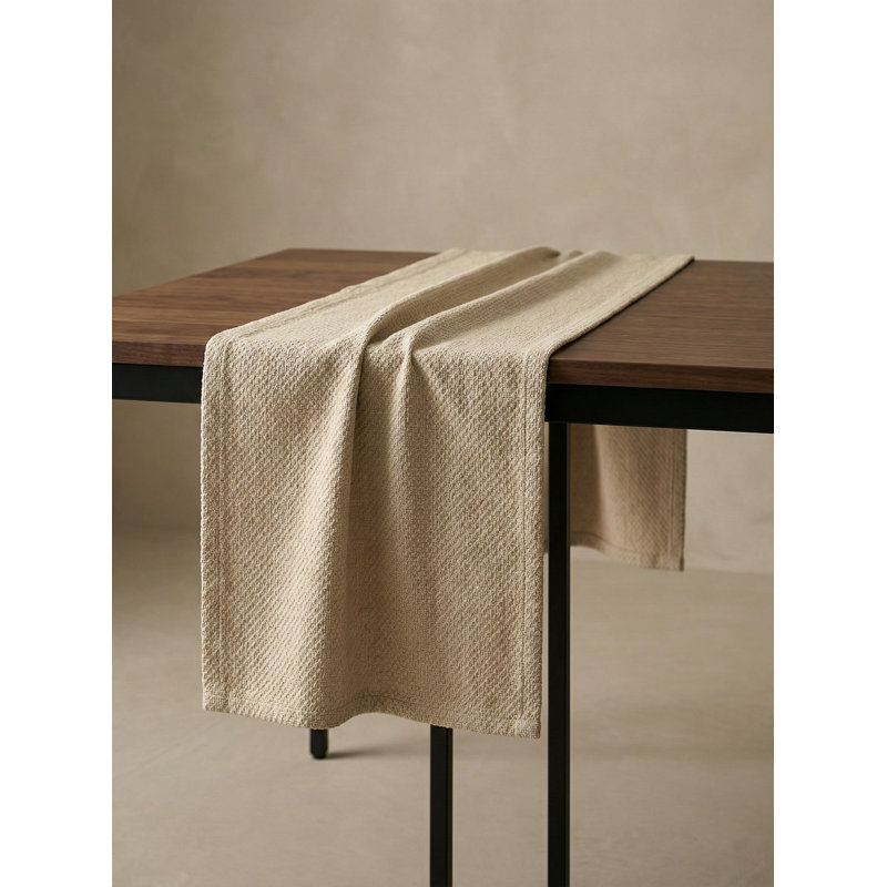 Chemin de table intérieur chaud beige tissé à la dérive 14 x 72 po, Warm Beige