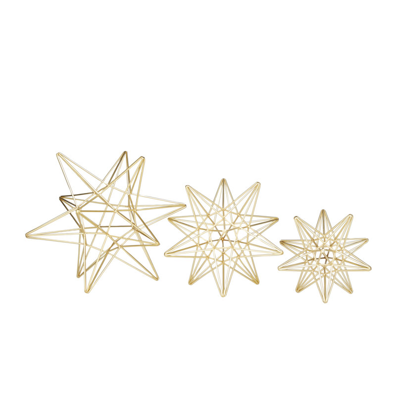 3 Piece Sculpture Set, Gold