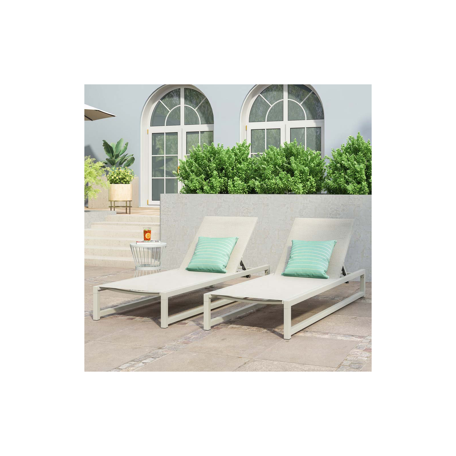 Lindenberg Sun Lounger Set , White