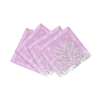 Serviette de table en satin de coton Coral Branch