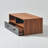 Nigelus Floor Shelf Modern Coffee Table with Storage and Faux Leather Pulls