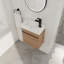 Meuble-lavabo mural 18 po avec lavabo en résine blanche et porte d'armoire à fermeture en douceur 18 po-129437882