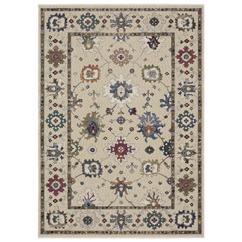 Erlich Floral Indoor Rug, Rectangle 3'10" x 5'5"
