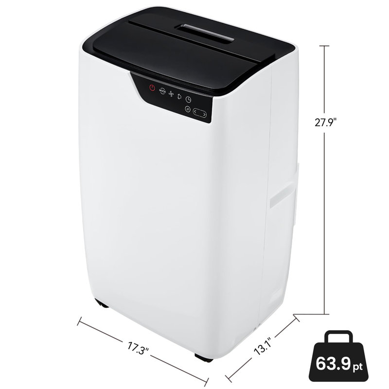 Le climatiseur portatif 12 000 BTU refroidit jusqu'à 550 pieds carrés Ft, 3 modes de fonctionnement, télécommande