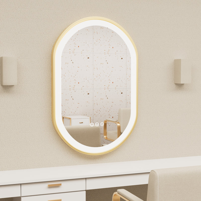Ashlie Aluminium Oval Wall Mirror, 80cm x 50cm