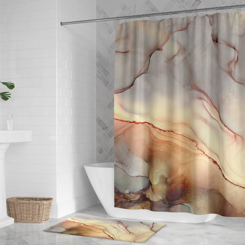 Angastina Abstract Shower Curtain, 71" H x 74" W