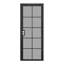 Porte de sécurité en acier à charnière réversible à fixation en surface 30 x 8010Lite noire avec écran en métal perforé et serrure-124426412