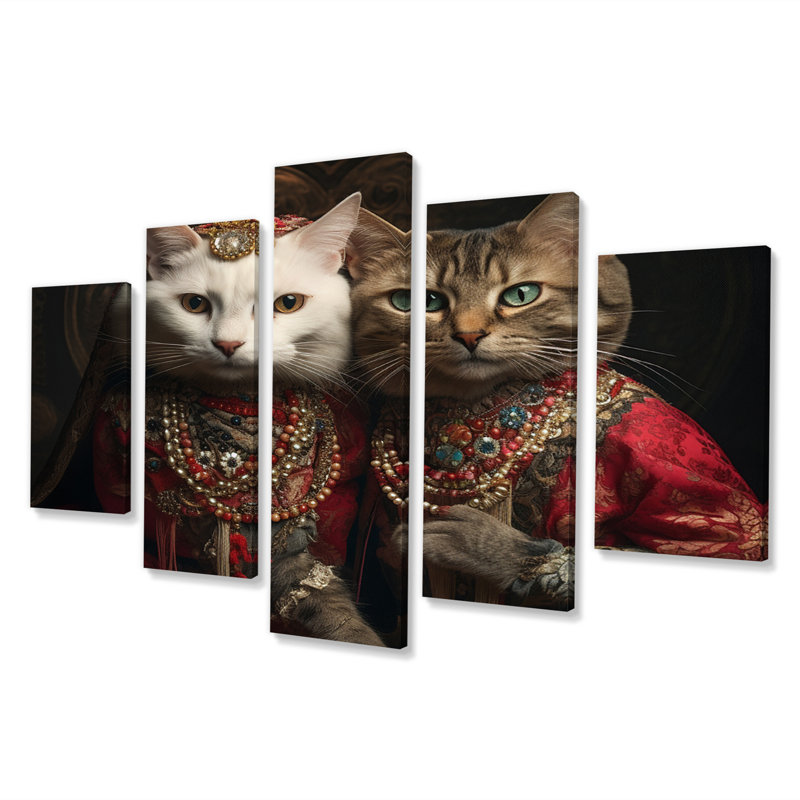 Severn - reproduction d'art sur toile, 5 chats