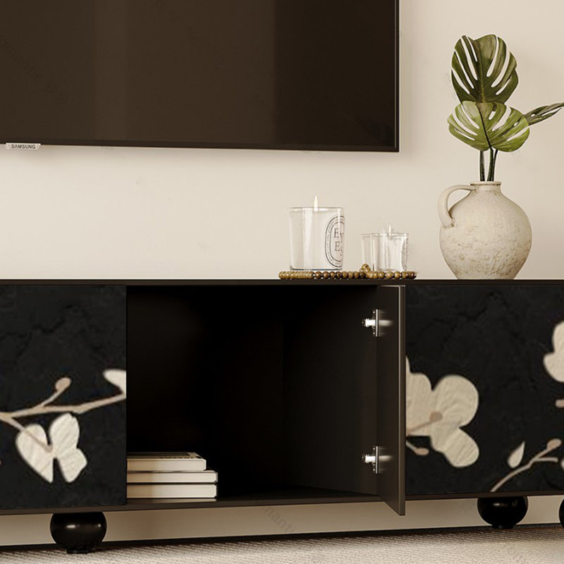 Solid Wood TV Stand with Creative Design, 19.68" H x 70.86" L x 15.74" W