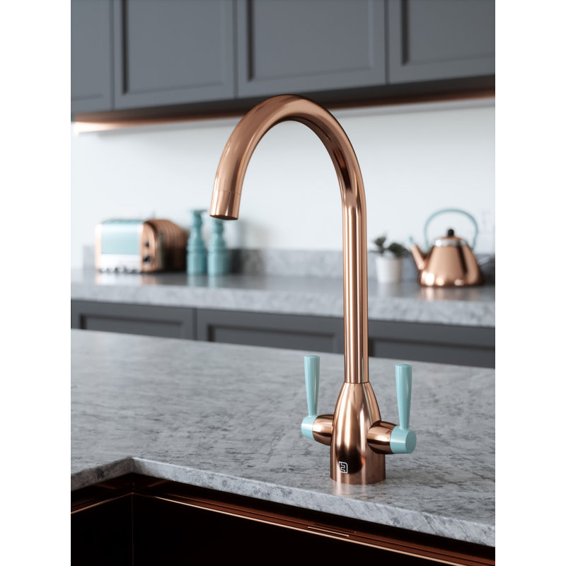 Belfry Kitchen Astoria Kitchen Faucet, Copper, Pastel Blue
