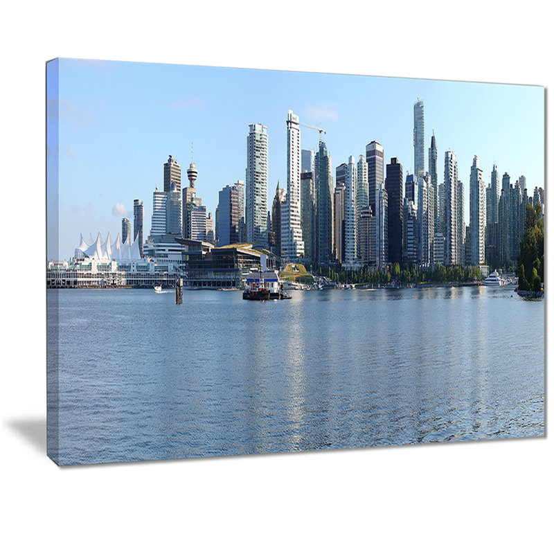 « vancouver bc horizon panorama », reproduction de photo sur toile, H 20 po x l 20 po x P 1 po