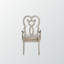 Fauteuil Colonnade (lot de 2) en velours ivoire avec finition champagne antique