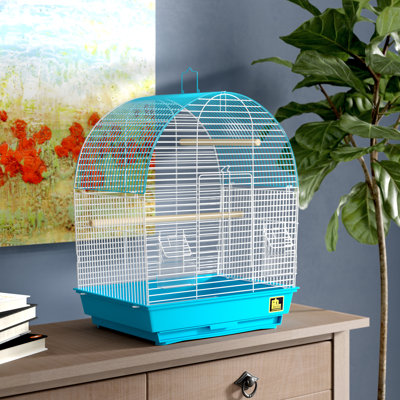 Borst 18.125'' Steel Dome Top Table Top Bird Cage with Perch