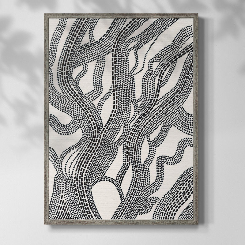 «Dots and Dash I», reproduction encadrée - bois massif, H 15 po x l 12 po
