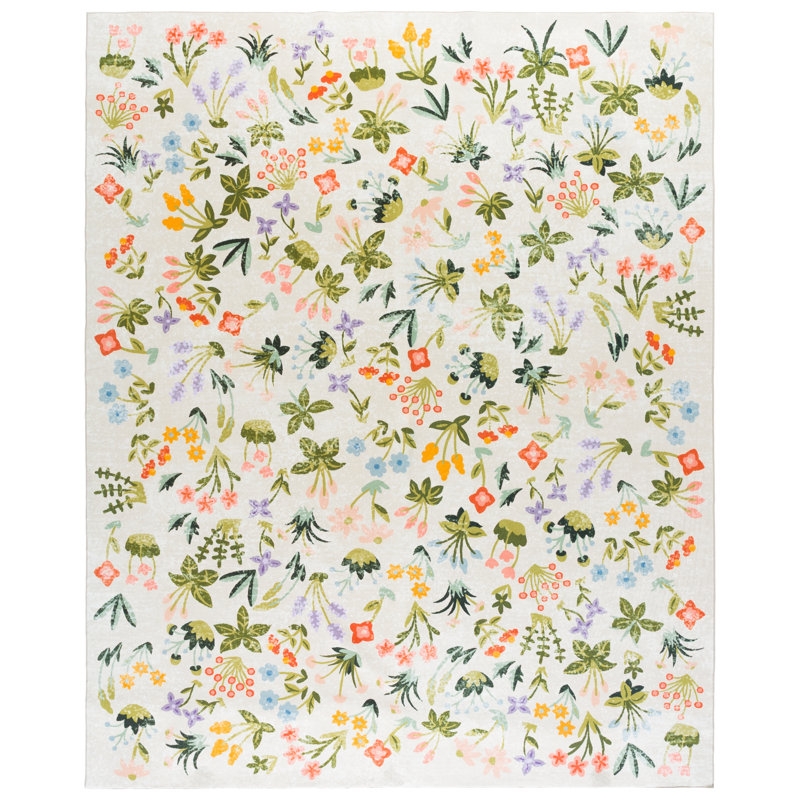 Msrw 186 Performance Machine Washable Floral Rug, Runner 2' x 5'