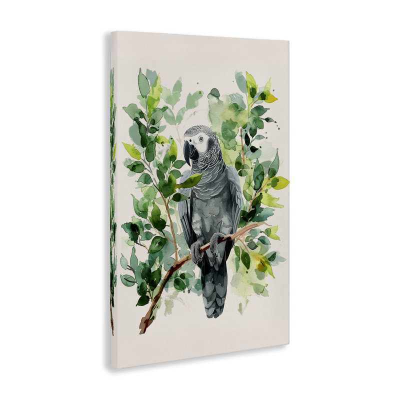  Art mural perroquet perché tropical par LSR Design Studio, H 45 po x l 30 po