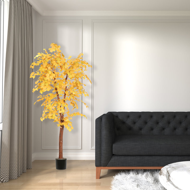 Série artificielle Golden Aspen, Noir, H 72 po x l 30 po x P 30 po