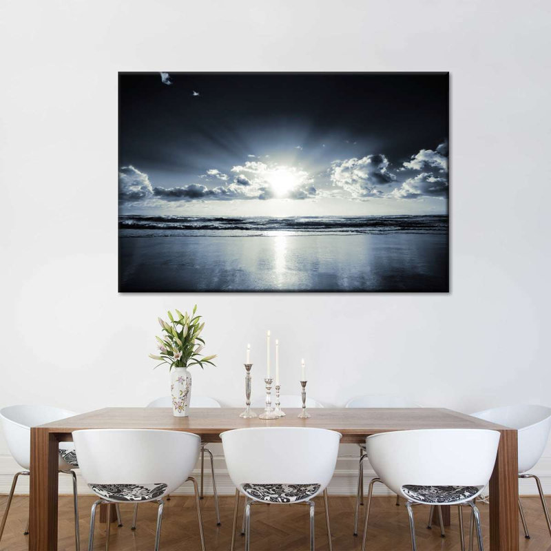 «Dark Beach Sunset», reproduction sur toile, L 8 po x H 12 po