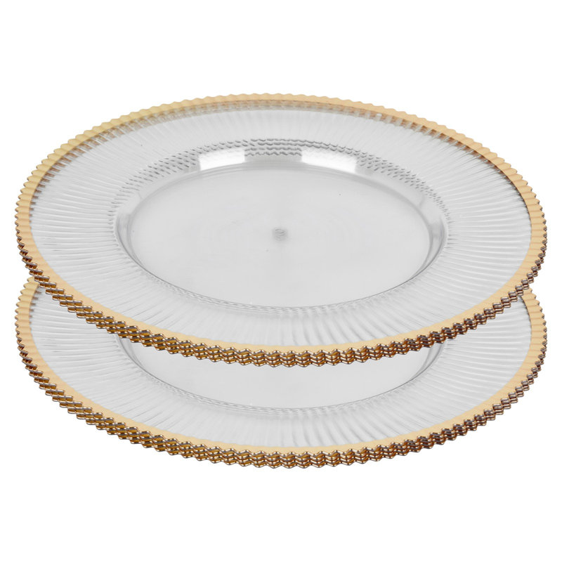 Bibiane Plastic / Acrylic No Pattern Charger, Gold