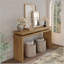 Console 60 po Farmhouse - Table d'entrée en bois rétro avec suspension à double panneau-1757231615