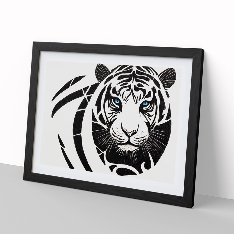Tiger Art Vol.2 - Single Picture Frame Print, Black Framed, 46cm H x 64cm W x 2cm D