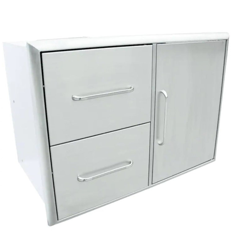 23.6 in. Grade 304 Stainless Steel and Stainless Steel Grade 304 Stainless Steel Drop-In and Mounting / Installation Required Door & Drawer Combo