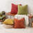 Set Of 4 18X18 Inch Burnt Orange Yellow Green Chenille Throw Pillow Covers, Farmhouse Boho Accent-124328312