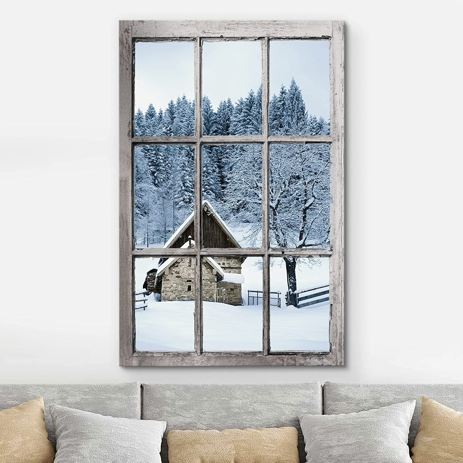 Winter Forest Snow Scene Living Room Floor Carpet Decor Area Rugs