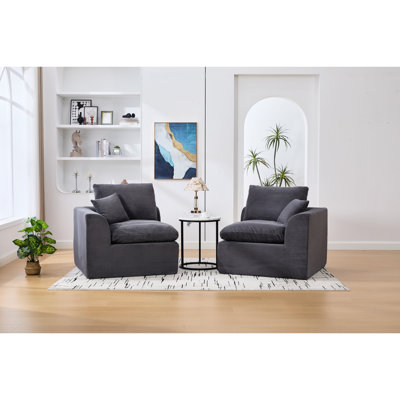 2 places modulaires avec conception de canapé-lit, housses de coussin confortables et amovibles, mousse haute, confort ergonomique moderne, flexibilité détachable pour diverses configurations, support en mousse, accoudoirs courbés