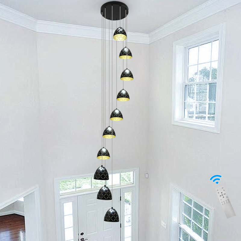 10 - Light LED Dimmable Pendant Long Staircase Chandelier