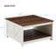Table basse Kinchens Farmhouse - Design carré en bois rustique avec rangement semi-ouvert