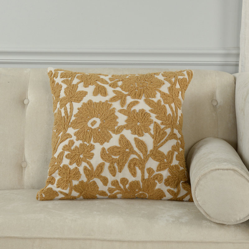 Coussin 100% coton, Polyester, Naturel / Or