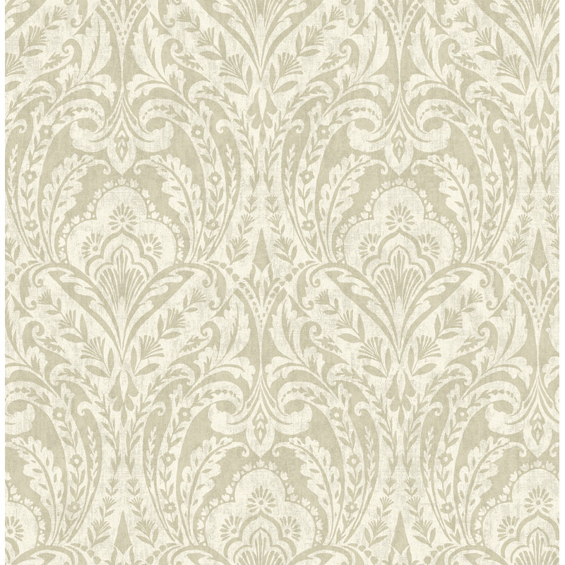 Berkshire Butter Damask Wallpaper, Beige