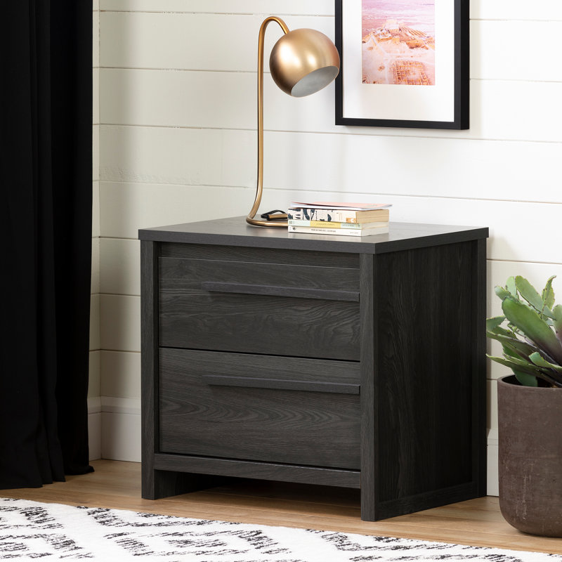 Lensky 2 Drawer Nightstand, Gray Oak