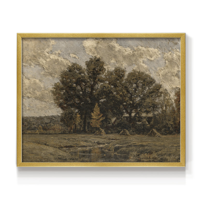 Paysages rétro-Dxci-impression encadrée, H 11 po x l 14 po, Doré