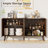 Erommy 4 - Door Accent Cabinet With Adjustable Shelves, 58"W Buffet Cabinet With Sculptural Wave Design For Dining Room, Living Room And Coffee Bar-99753722