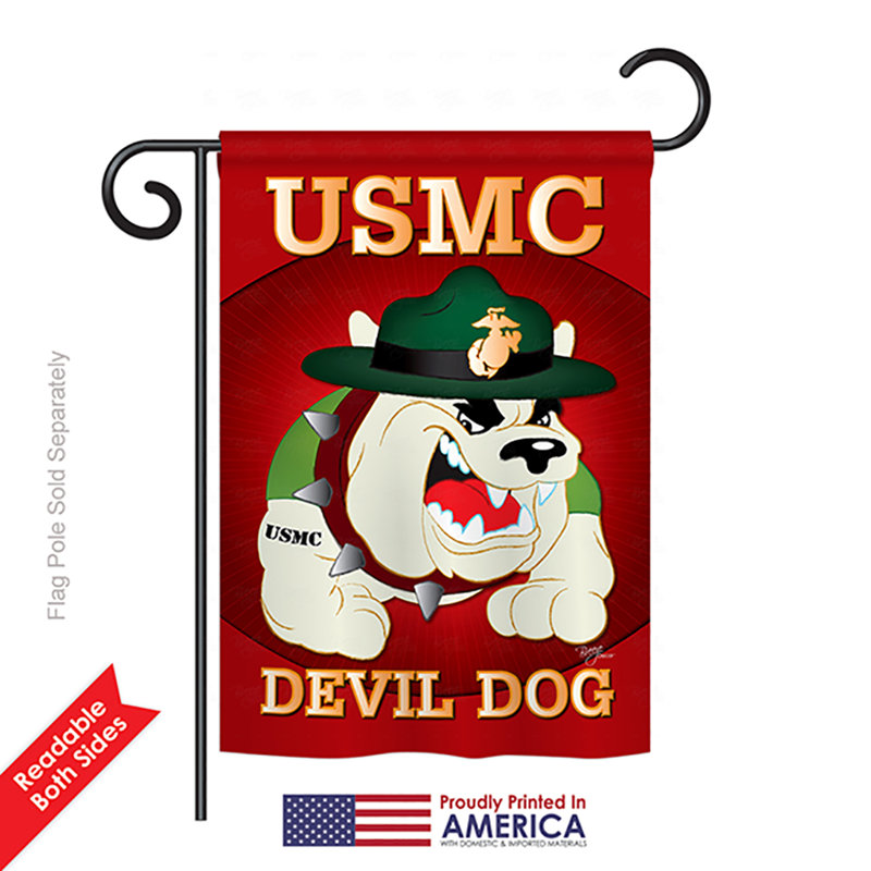 Drapeau de maison / jardin 2 pièces Devil Dog, H 18,5 po x l 13 po