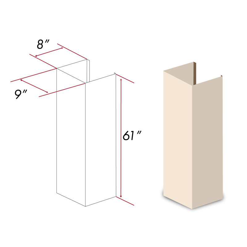 ZLINE Range Hood Chimney Extension for 12.5 ft. Ceilings, Unfinished Wood