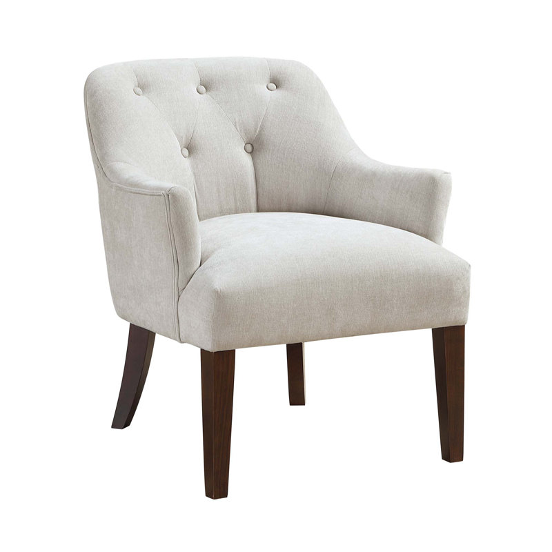 Fauteuil d'appoint rembourré en tissu 1pc, Gris huître