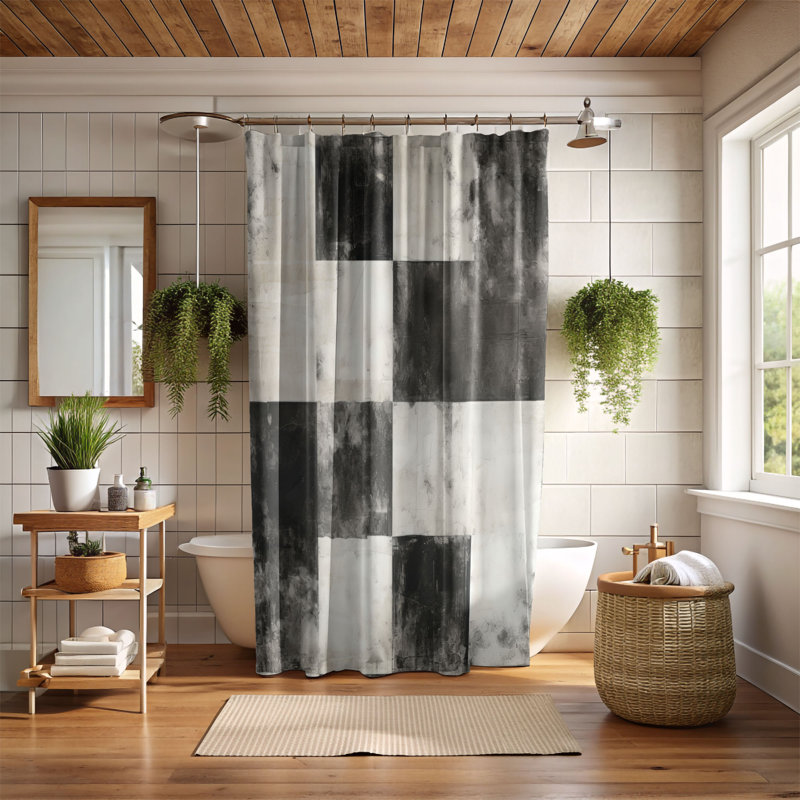 Rideau de douche Rustic Plaid - Premium, H 74 po x l 71 po