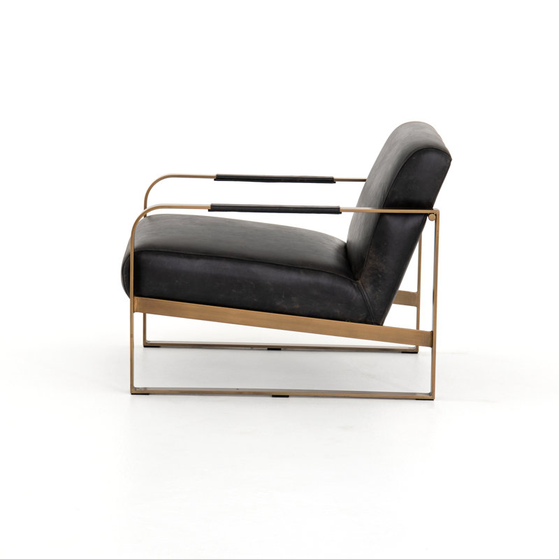 Jules Armchair, Realto Ebony Top Grain Leather