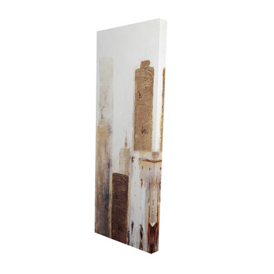 White Bedroom Industrial Canvas | Abstract Earthy Tones City