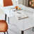 Large Rectangular Table With Strong Metal Base Modern Stone Dining Table For Kitchen 1.6M