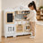 Teamson Kids Little Chef Morocco Modular Wooden Pretend Play Kitchen with 11 Accessorie Set & Interactive Features