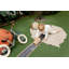 Cotton Area Rug in Gray/Tan