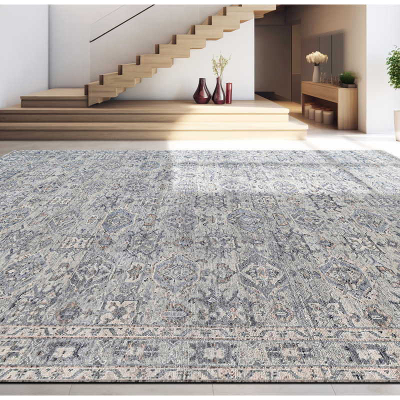 Hand Knotted Wool Indoor Rug, Rectangle 5' x 8'