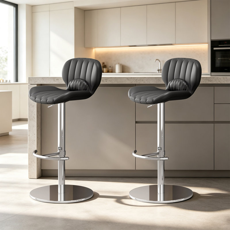 Chaise d'appoint noire et argentée (dossier de 6), 6