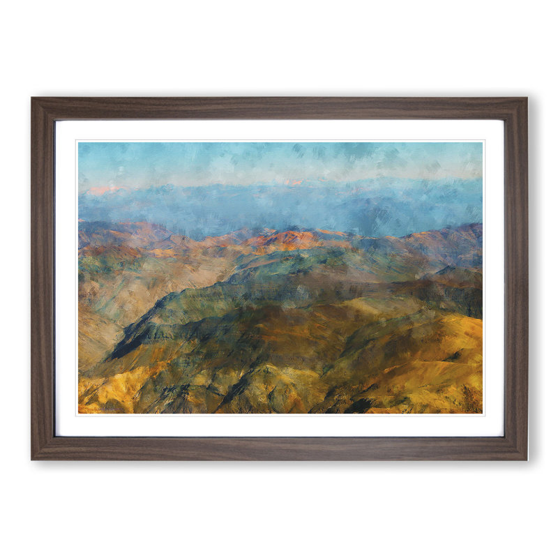The Andes Mountains in Argentina Chile - Picture Frame Graphic Art, Walnut, 36cm H x 48cm W x 2cm D