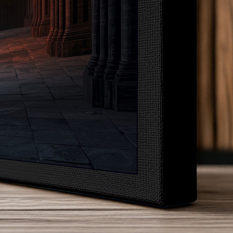 Archway Into Shadow Industrial - Wrapped Canvas, 18x12 - 45.7 x 30.5 cm, Black Border