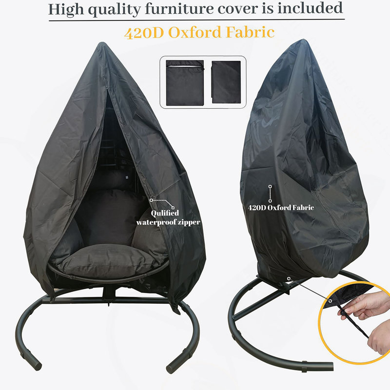 Balancelle en osier de haute qualité, Noir, 41.8"